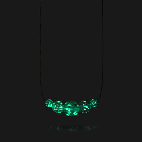 Arctic Blue | .925 Sterling Silver | Firefly Glass Infinity Clasp Necklace